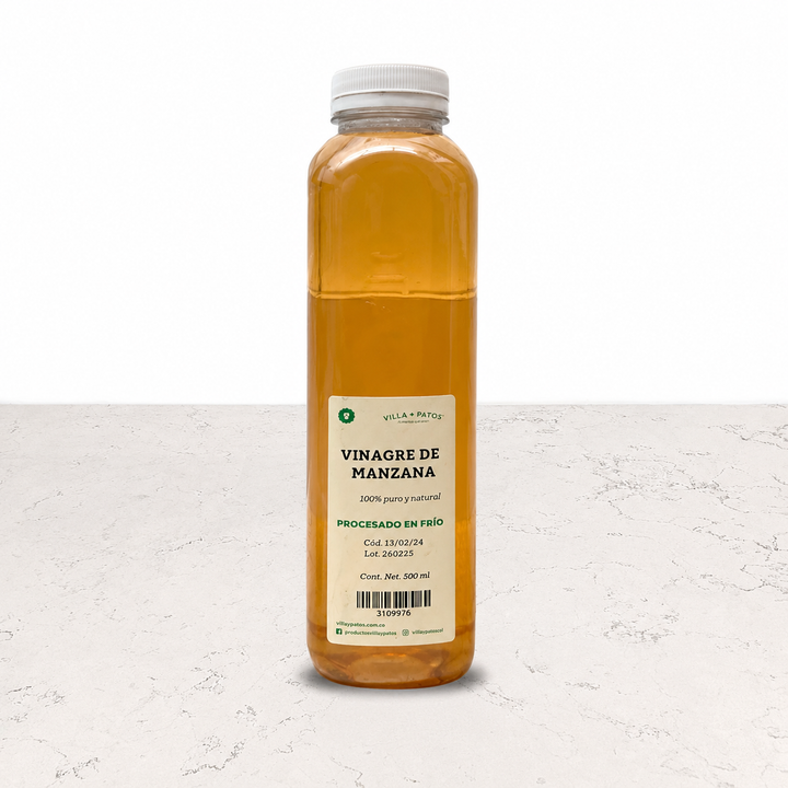 Vinagre de manzana cold-pressed sin pasteurizar 500ml Villa de Patos
