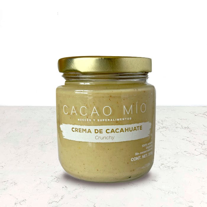 DILMUN Crema crunchy de cacahuate orgánico sin azúcar 220g 230g Cacao Mio