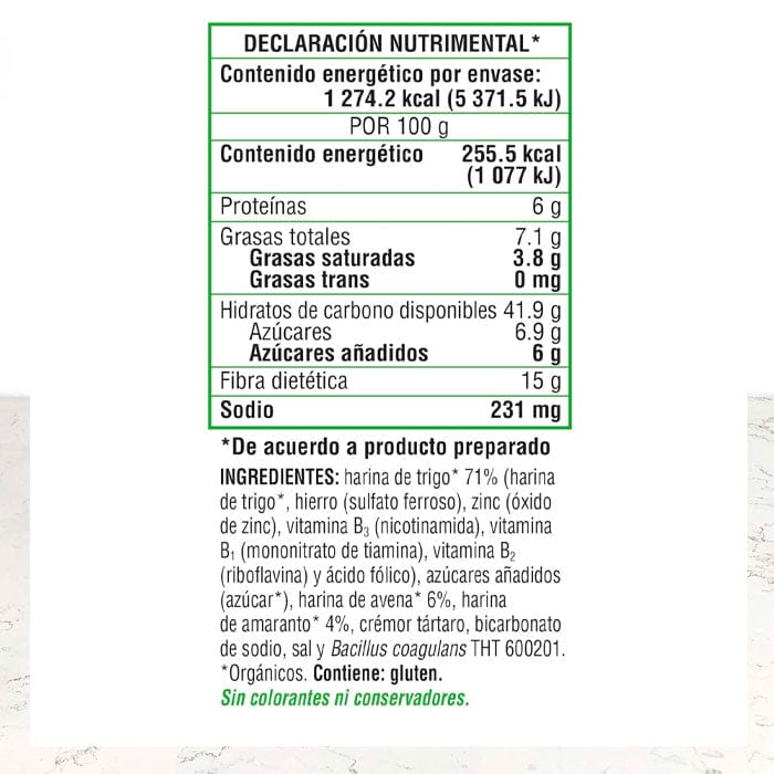 DILMUN Harina orgánica para hotcakes 500g Aires de Campo