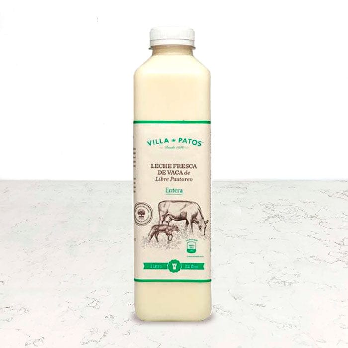 DILMUN Leche fresca entera de vaca de libre pastoreo 1lt Villa de Patos