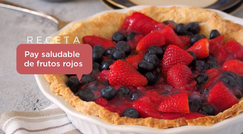 Receta pay o tarta saludable de frutos rojos