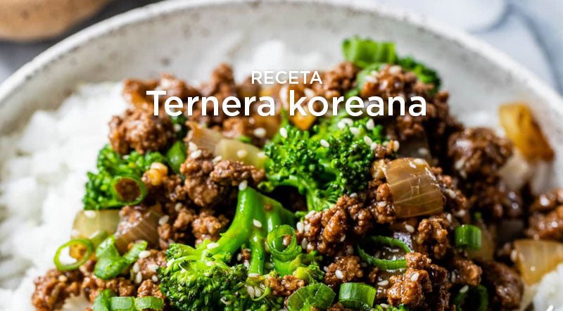 Receta coreana de ternera orgánica con brócoli