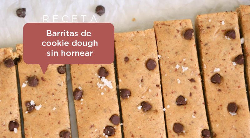Barritas de cookie dough saludable sin hornear
