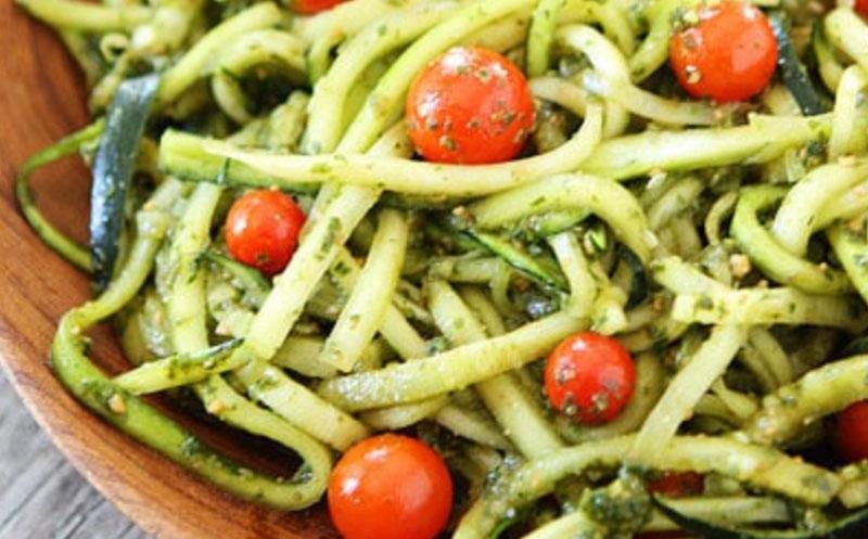 Spaguetti de calabaza con  pesto