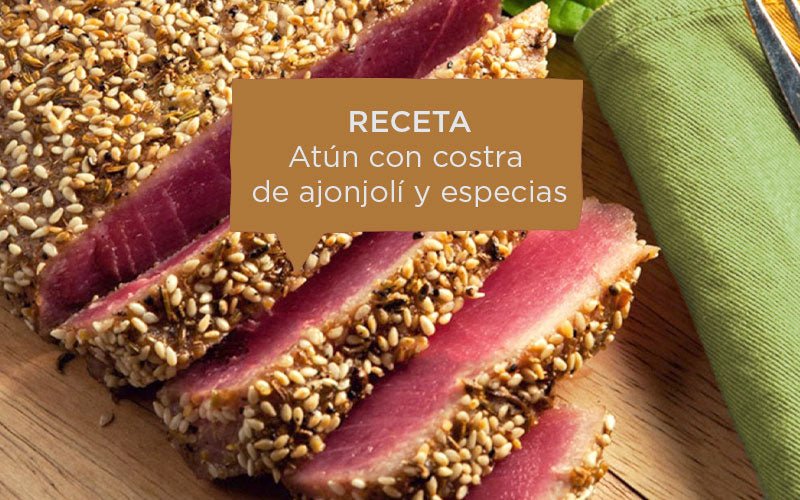 Receta atún con costra de ajonjolí