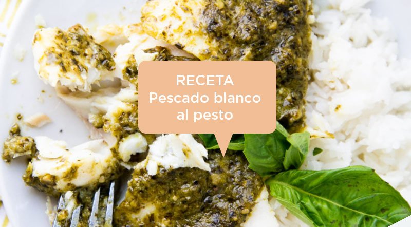 Pescado blanco al pesto