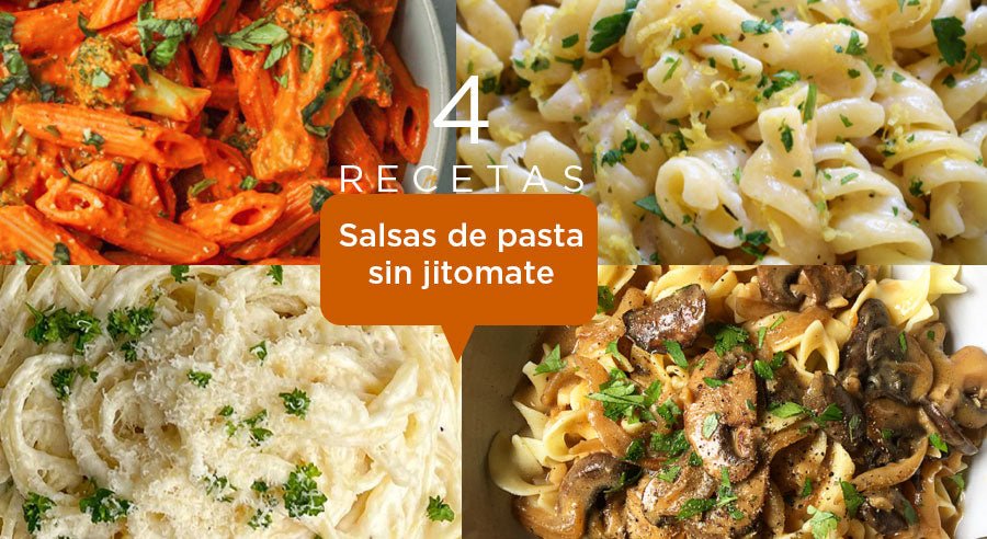 4 recetas de salsas para pasta sin jitomate