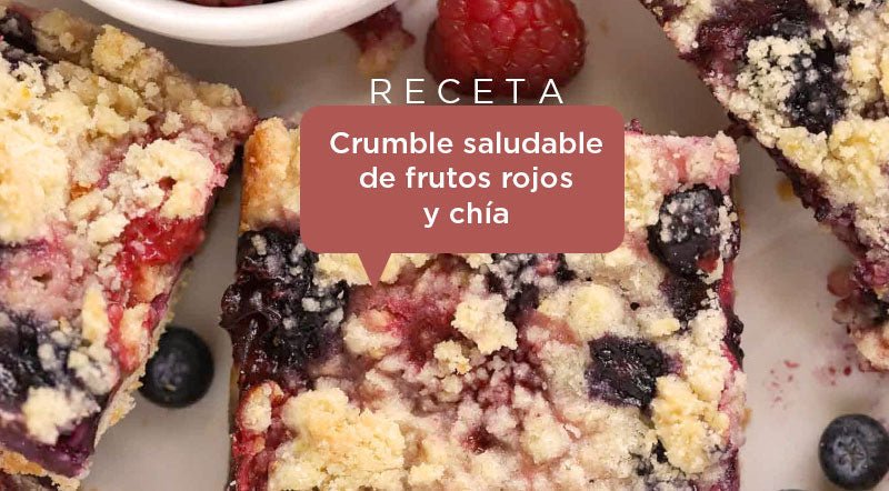 Receta crumble saludable de frambuesa y chía