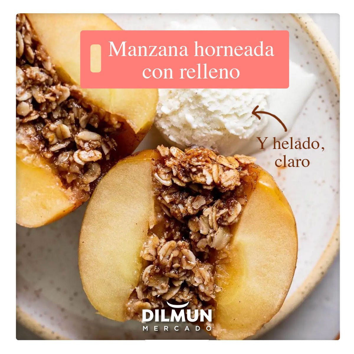 Manzana horneada con relleno