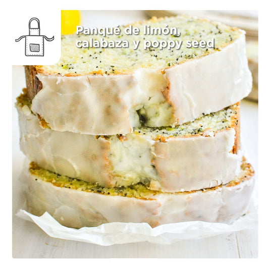 Panqué de limon, calabaza y poppy seed