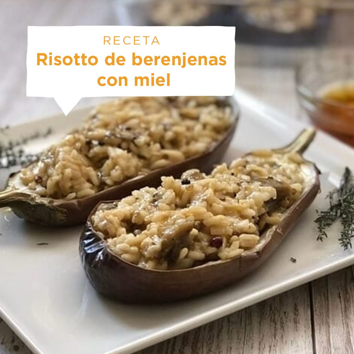 Receta de berenjas rellenas de risotto y miel