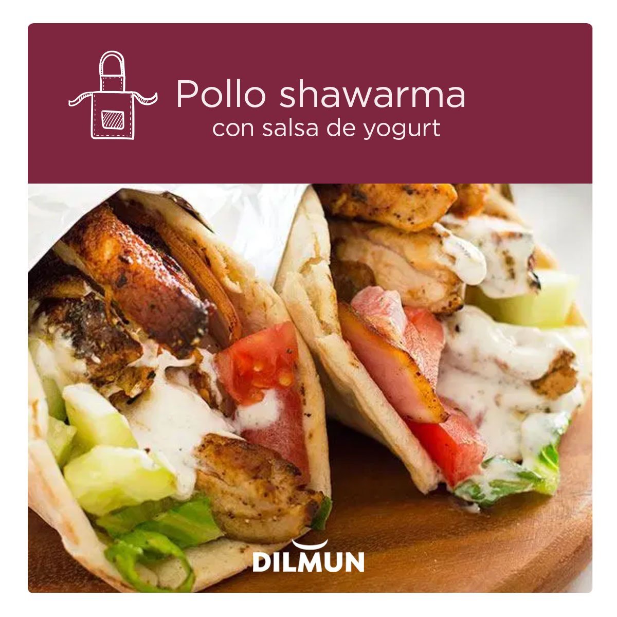 Pollo shawarma con salsa de yogurt