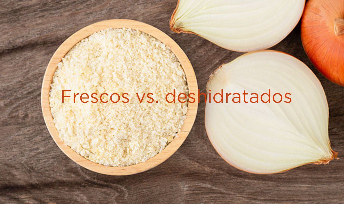 Cebolla y ajo frescos vs. deshidratados al cocinar