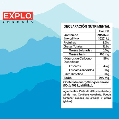 DILMUN 4 barritas energéticas cacahuate y sal de mar 35g c/u EXPLO