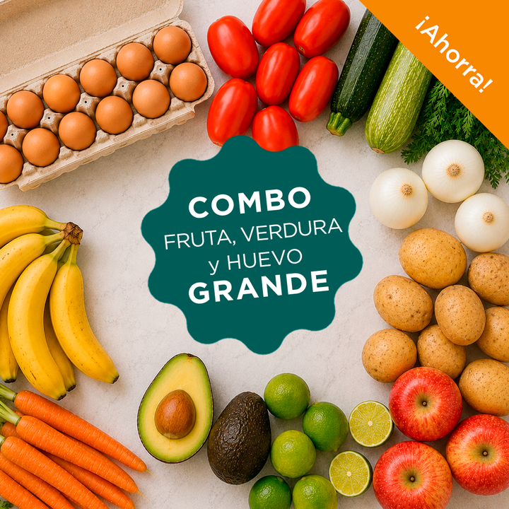 Combo familiar de huevo, frutas y verduras – 8.3 kg aprox
