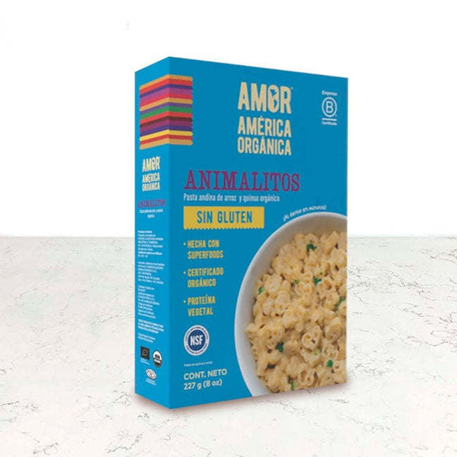 Pasta de arroz y quinoa de animalitos orgánica sin gluten 227g América Orgánica importada