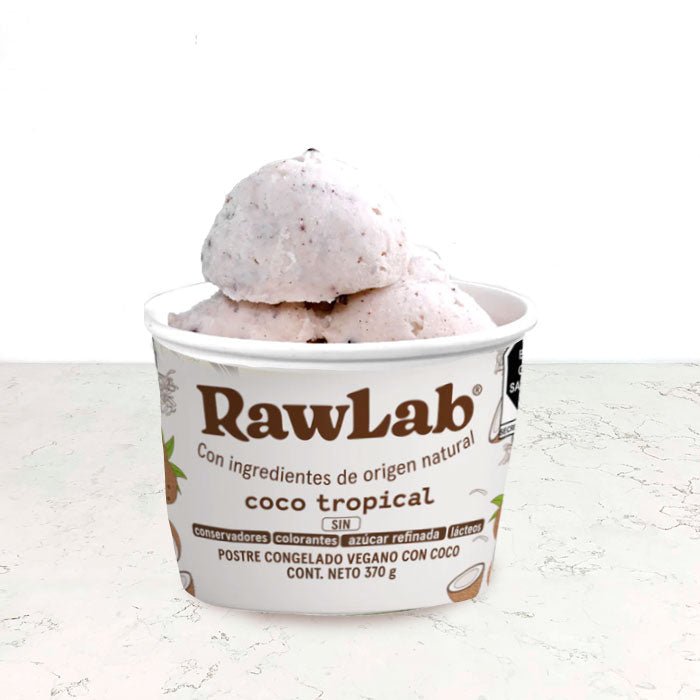 Helado saludable de coco sin azúcar 370g RawLab