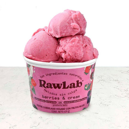 Helado saludable de frutos rojos sin azúcar 400g RawLab