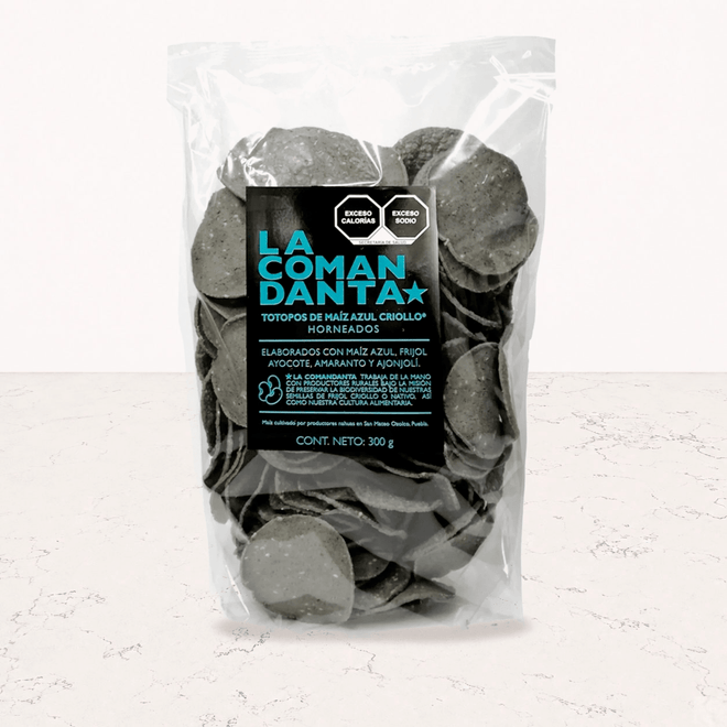 Totopos de maíz azul agroecológico 300g La Comandanta