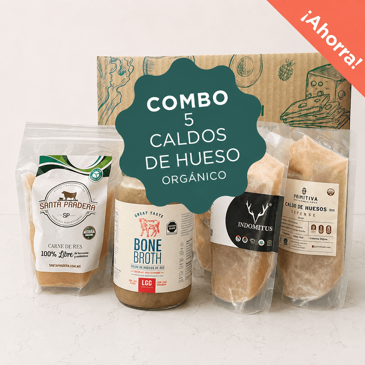 Combo de 5 caldos de hueso orgánicos variados