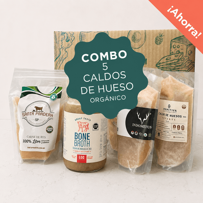 Combo de 5 caldos de hueso orgánicos variados