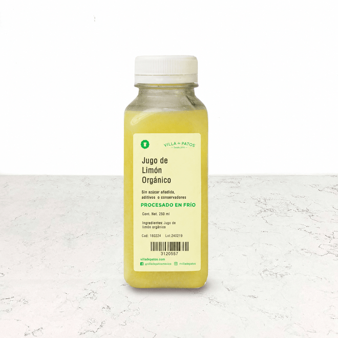 Jugo de limón orgánico cold-pressed 250 ml Villa de Patos