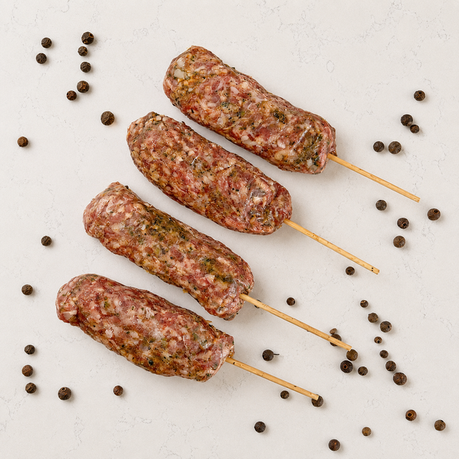 Brochetas kebab de cordero 4 piezas Granja Cocotla