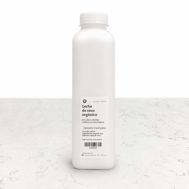 Leche de coco orgánica 1lt Villa de Patos