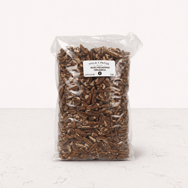Nuez pecana orgánica en pedacería 1kg Villa de Patos
