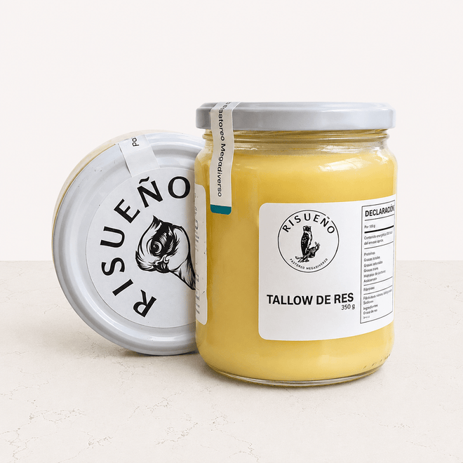 Tallow o grasa de res de pastoreo 350g Rancho Risueño