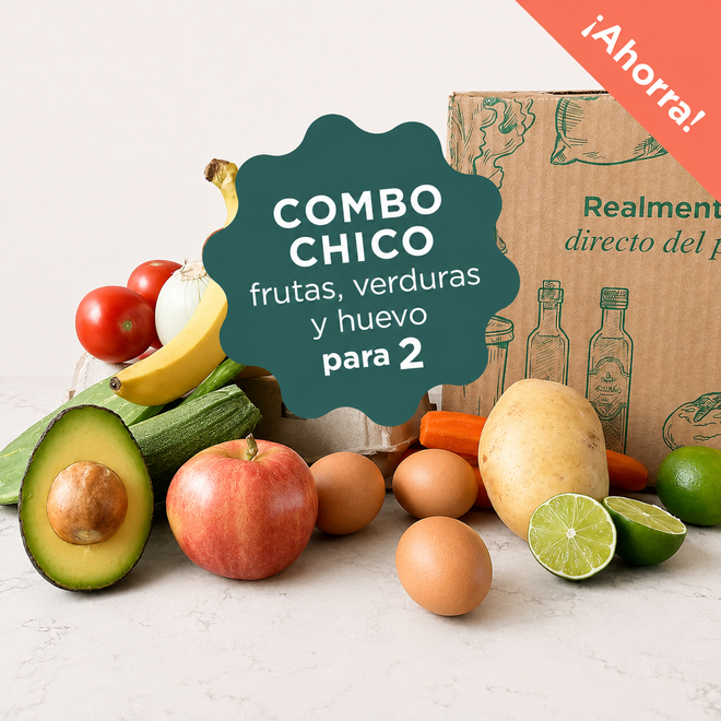 Combo esencial de huevo, frutas y verduras – 4.5 kg aprox