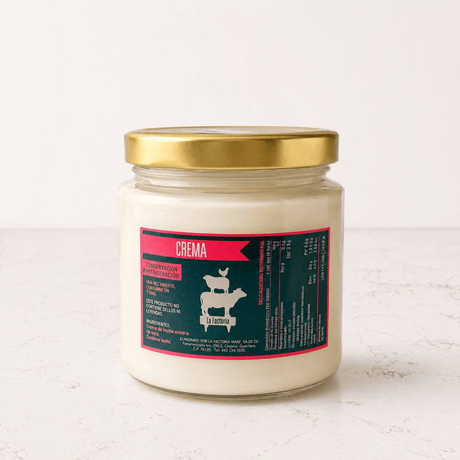 Crema de leche de vaca A2A2 grass-fed 217g La Factoría