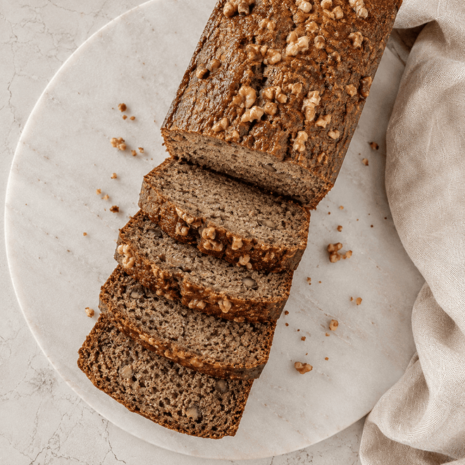 Panqué sin gluten con plátano y nuez sin azúcar 200g Pan Valle