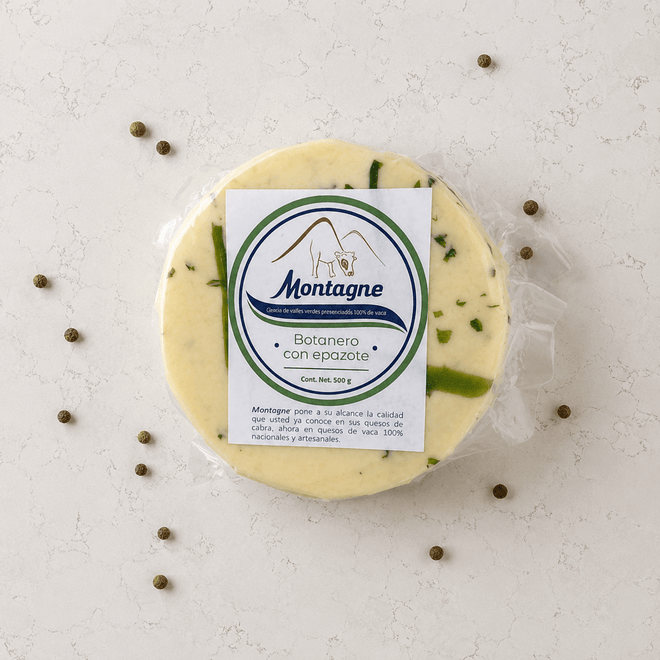 Queso botanero de vaca con epazote y jalapeño 500g