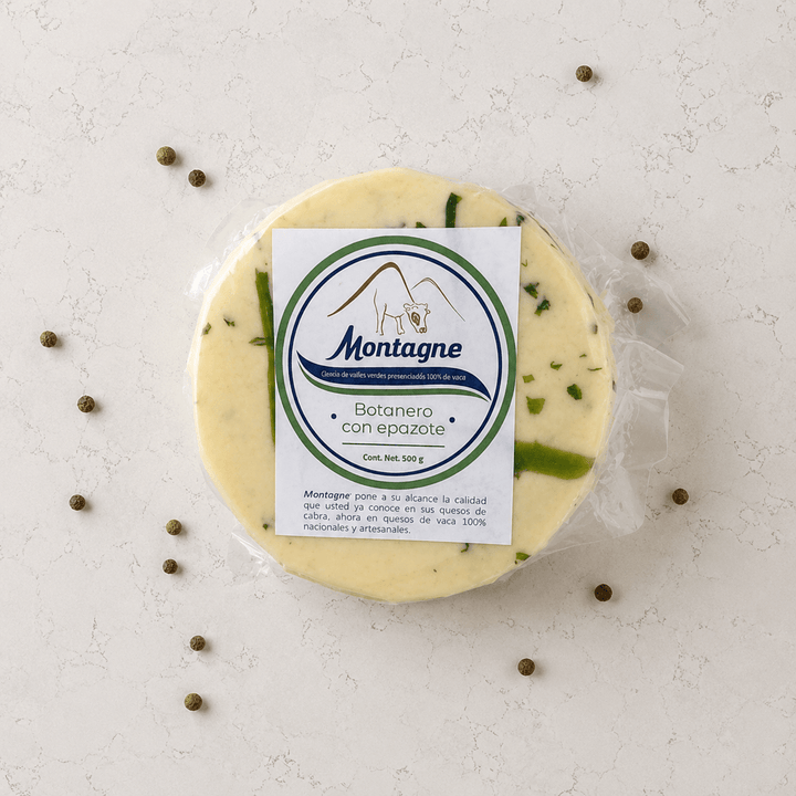 Queso botanero de vaca con epazote y jalapeño 500g