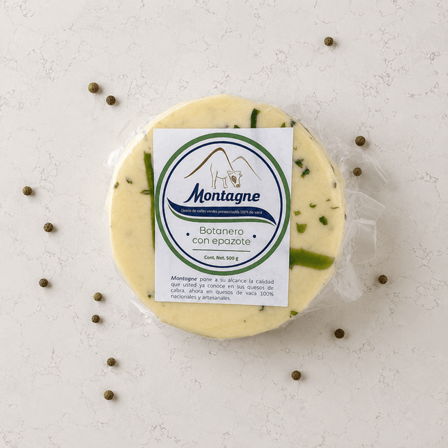 Queso botanero de vaca con epazote y jalapeño 500g