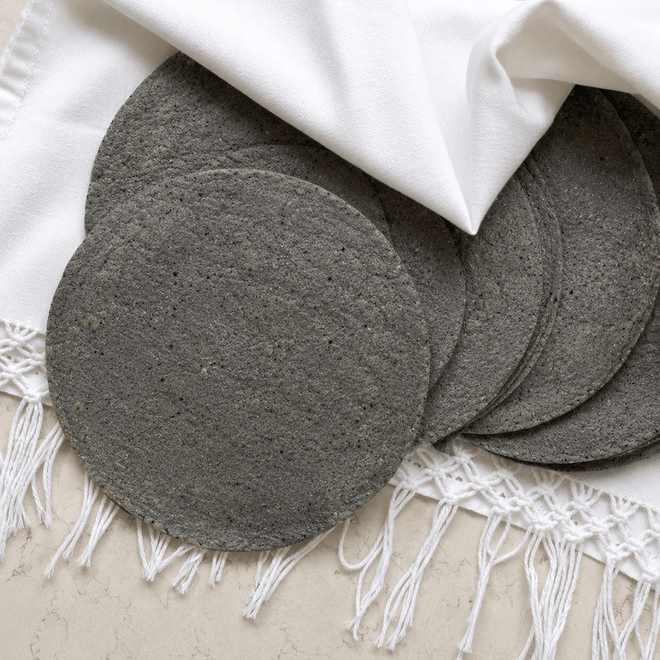 Tortillas de maíz azul agroecológico hechas a mano 12 piezas Ecosentli