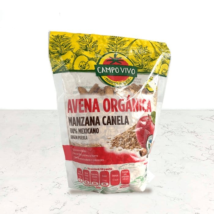 DILMUN Avena orgánica con manzana y canela 400g Campo Vivo