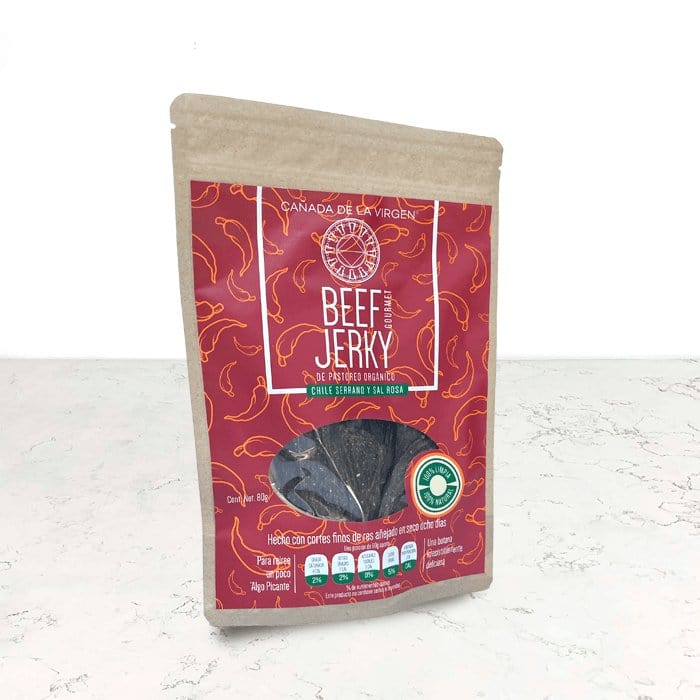 DILMUN Beef Jerky orgánico con chile serrano 80g Cañada de la Virgen