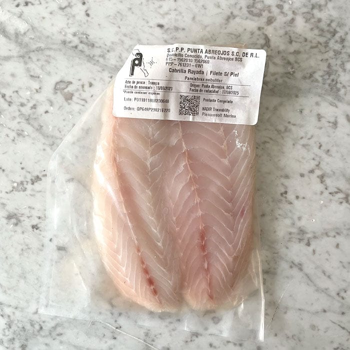 DILMUN Cabrilla rayada en filete sin piel aprox 200g Punta Abreojos