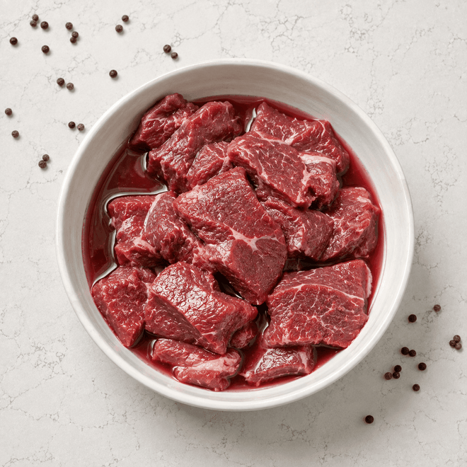 DILMUN Carne de res sin hueso en su jugo orgánica de pastoreo 500g Santa Pradera