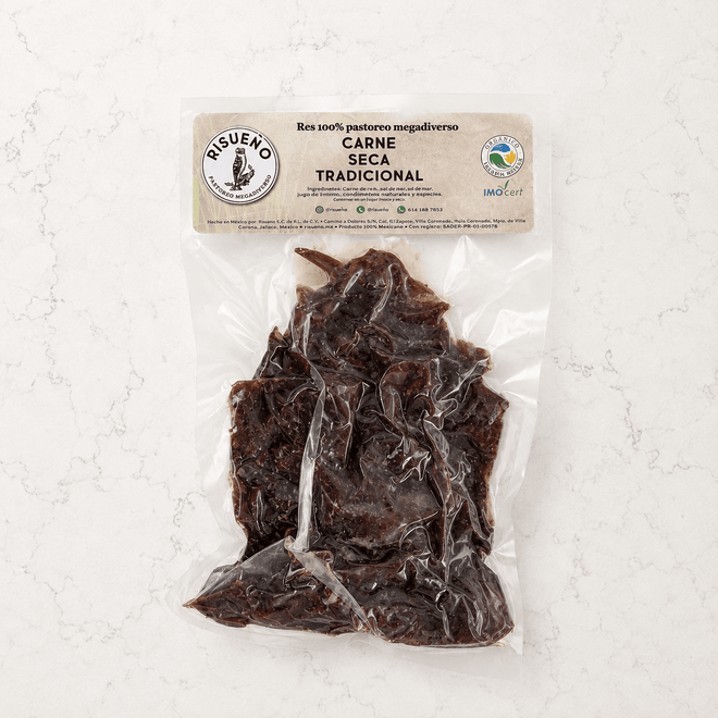 DILMUN Carne seca de res de pastoreo megadiverso 150g Rancho Risueño