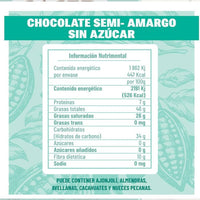 DILMUN Chocolate semi amargo 70% sin azúcar 100g CACEP