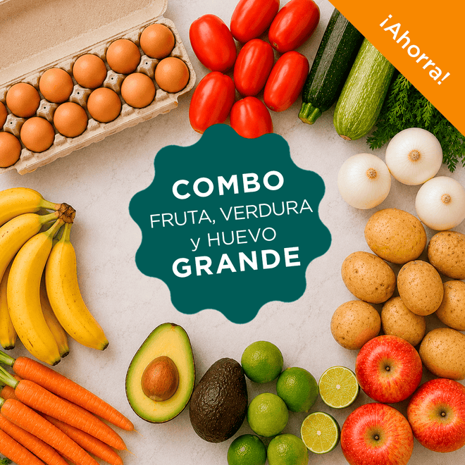 DILMUN Combo familiar de huevo, frutas y verduras – 8.3 kg aprox