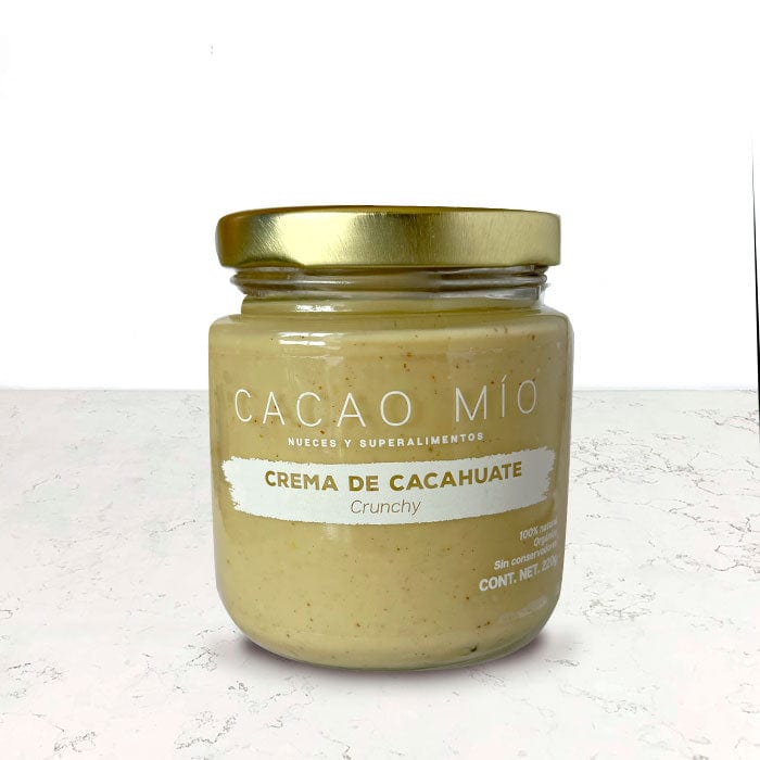 DILMUN Crema crunchy de cacahuate orgánico sin azúcar 220g 230g Cacao Mio