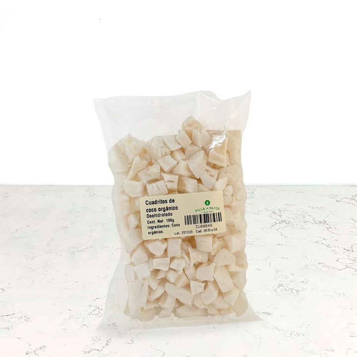 DILMUN Cuadritos de coco deshidratados 100g Villa de Patos