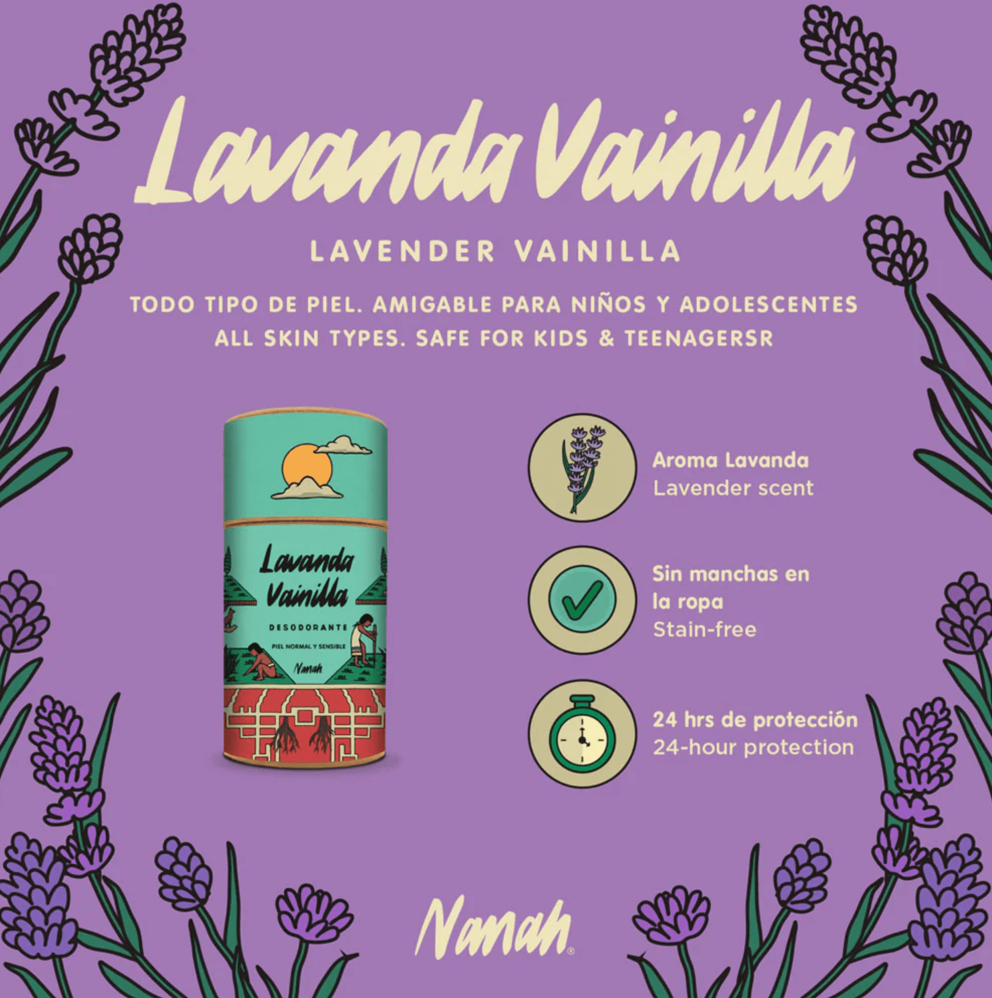 DILMUN Desodorante de lavanda para piel sensible 60g Nanah