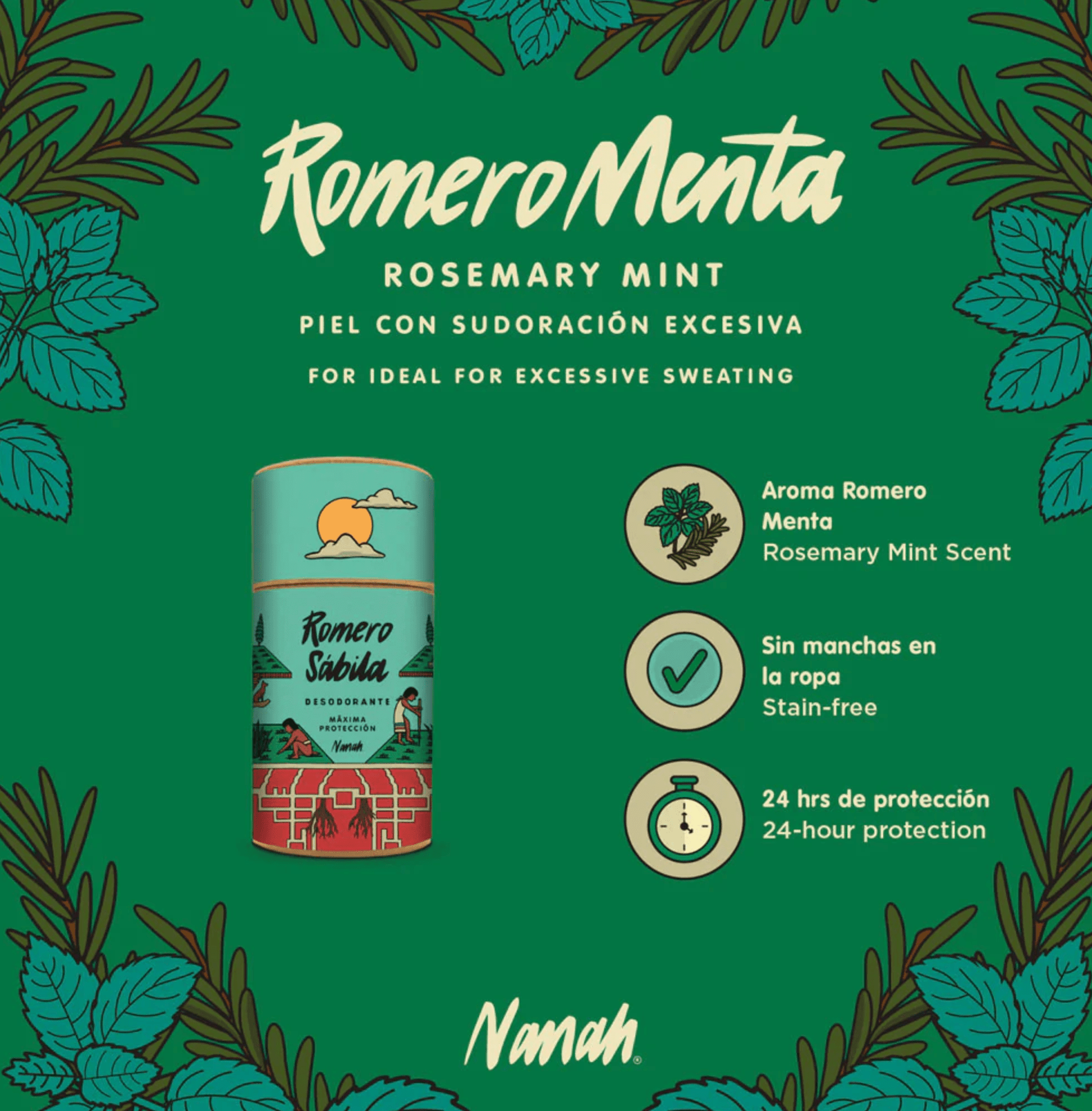 DILMUN Desodorante para sudoración excesiva de romero 60g Nanah