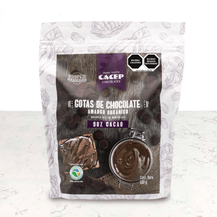 DILMUN Gotas de chocolate amargo orgánico 90% cacao 500g CACEP