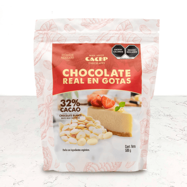 DILMUN Gotas de chocolate blanco 32% cacao 500g CACEP